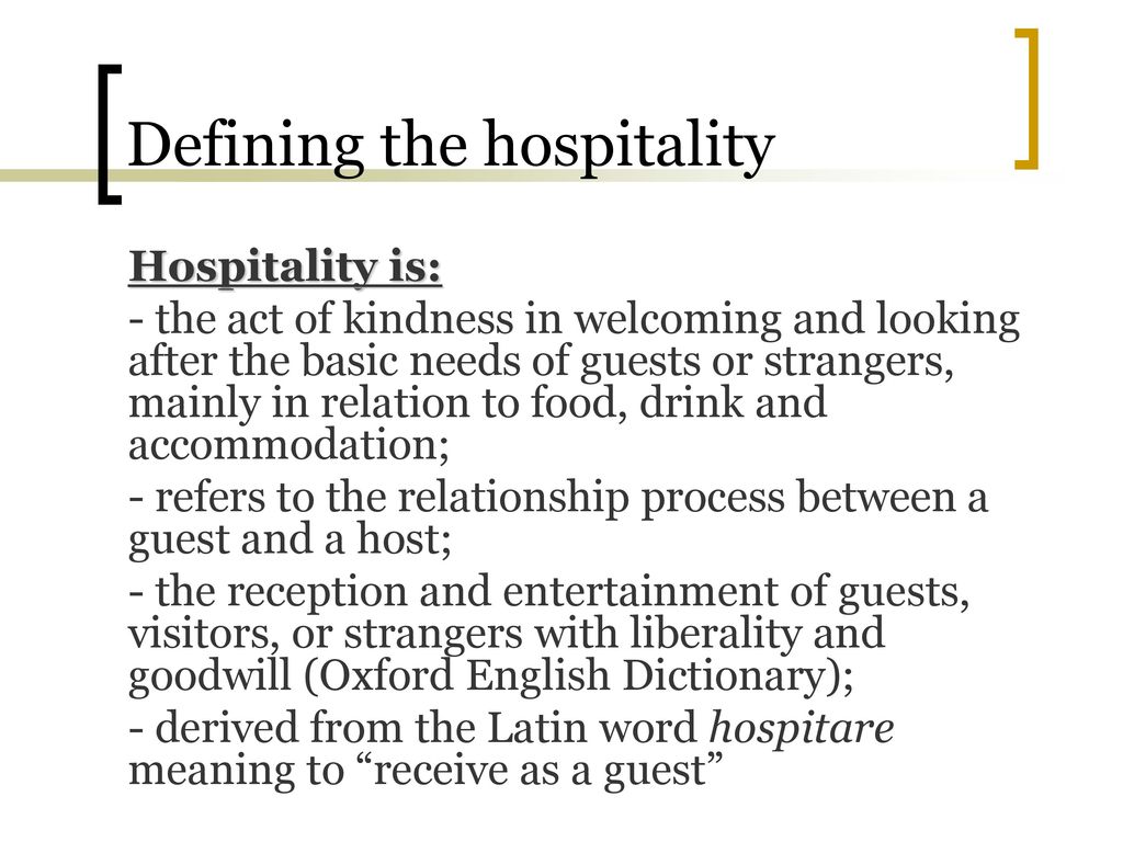 What does clearance hospitality mean